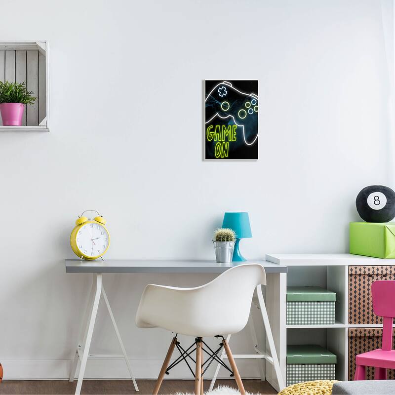 Stupell Game On Neon Controller Wall Plaque Art, Design by Marcus Prime