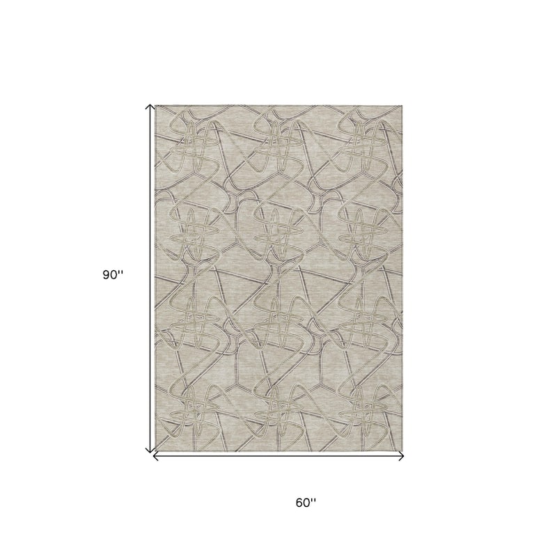 HomeRoots Geometric Contemporary Rectangle Outdoor Rug