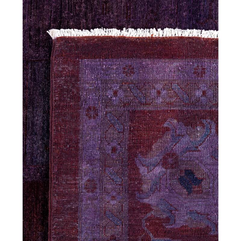 Overdyed One-of-a-Kind Hand-Knotted Area Rug - Purple - 12' 0" x 17' 5"