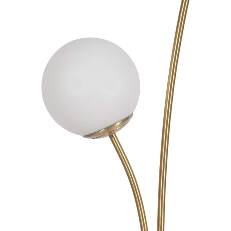 Sagebrook Home Modern Glam Set Of 2 Metal Double Globe Table & Floor Lamp, Gold, - 15" x 11" x 64"