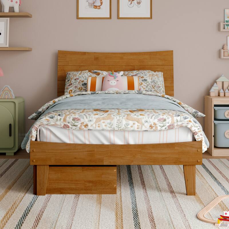Phoenix Wood Platform Bed with Storage Drawers