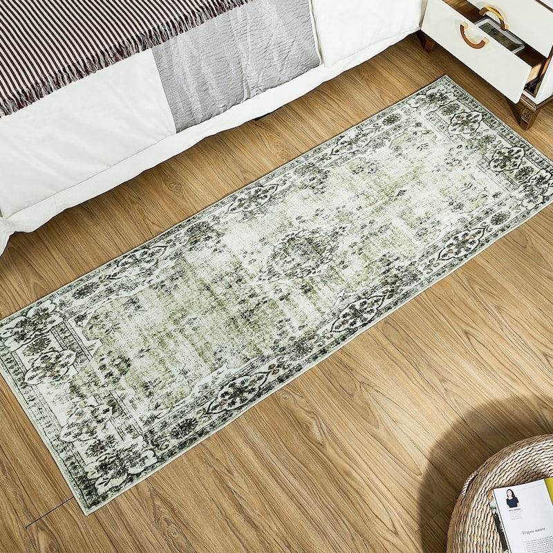 Vintage Non-Slip Machine Washable Area Rug - Runner 2' x 6'
