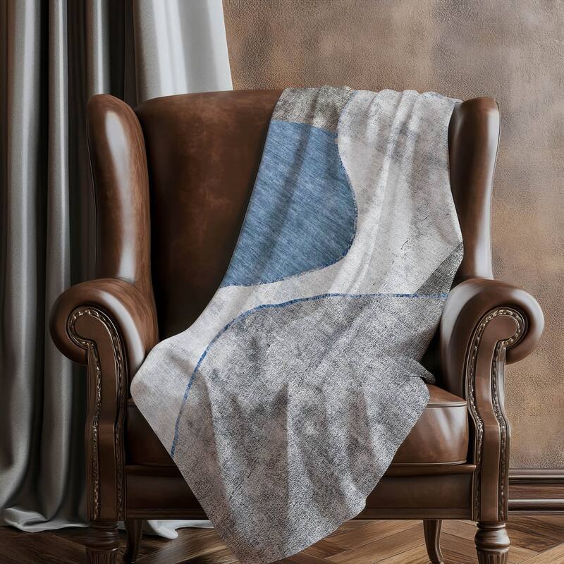 Premium Machine Washable Contemporary Deco Sherpa Throw Blanket