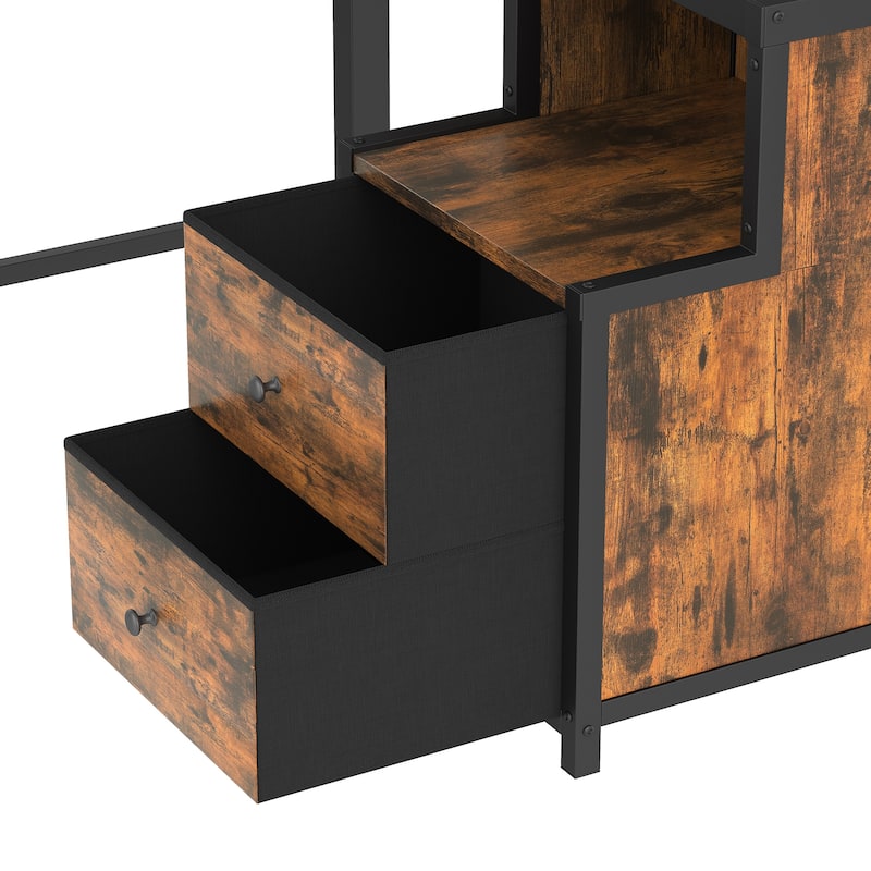 Full Loft Bed with Desk Storage and Metal Frame No Box Spring Needed