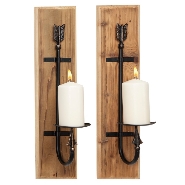 Wood and metal sconces clearance