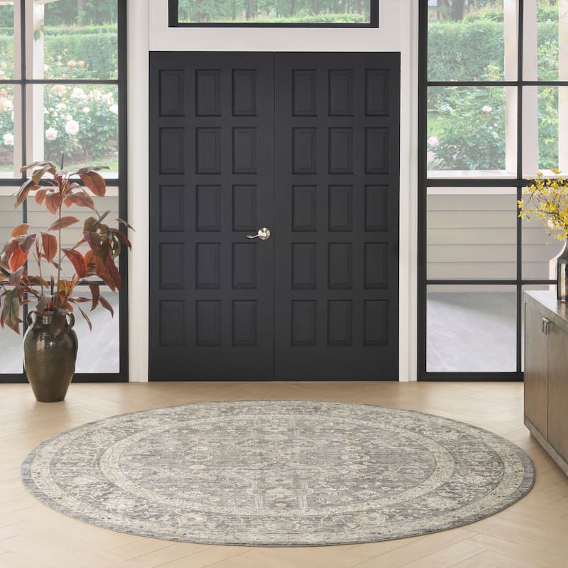 Nourison Nyle Indoor only Grey Persian Area Rug