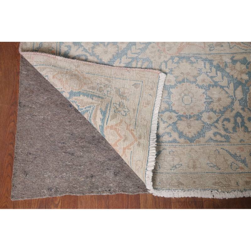 Distressed Kerman Persian Antique Area Rug Hand-knotted Wool Carpet - 9'8" x 12'7"