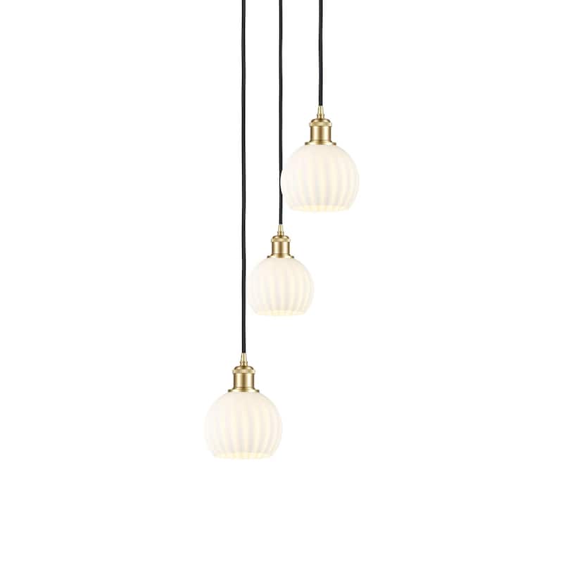 Innovations Lighting 113B-3P-13-13 White Venetian Pendant White - Satin Gold