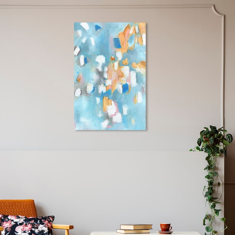 Wynwood Studio Canvas Abstract Playful Soul Blue and Metallic Gold Modern & Contemporary Wall Art Canvas Print - 20 x 30