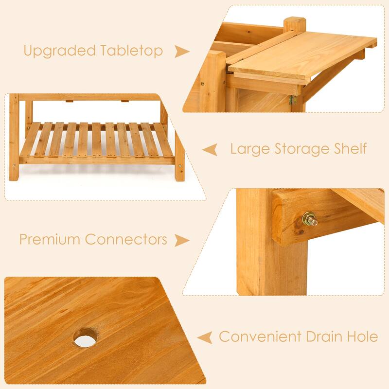 Planter Raised Bed Elevated Raised Garden Box with 8 Grids
