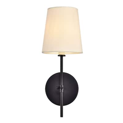 Elegant Lighting Mel 15" Wall Sconce with Linen Shade