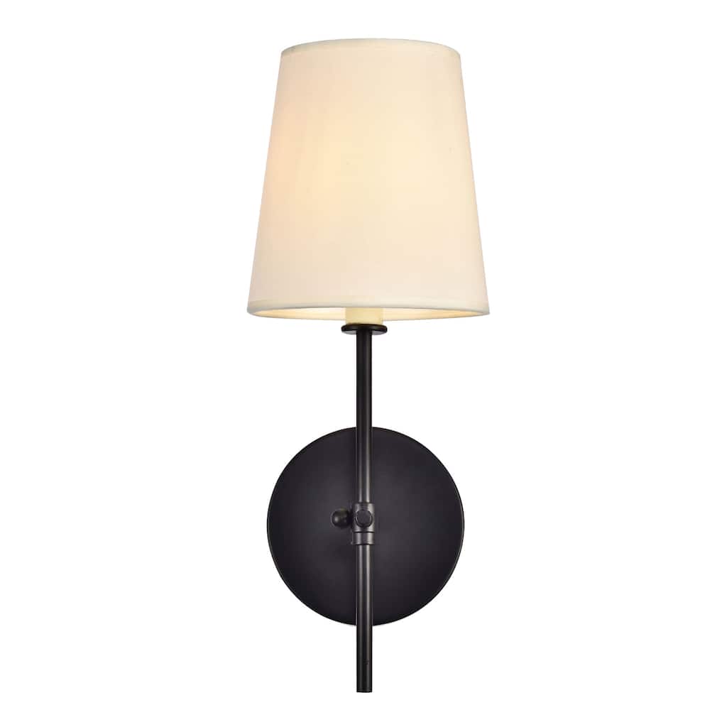 Elegant Lighting Mel 15" Wall Sconce with Linen Shade