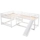 preview thumbnail 7 of 25, L-Shaped Full and Twin Size Wooden Bunk Bed with Slide and Short Ladder
