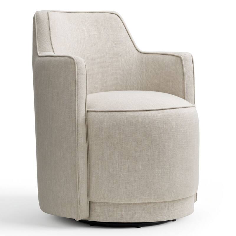 Modern Upholstered Swivel Accent Chair with Curved Barrel Back