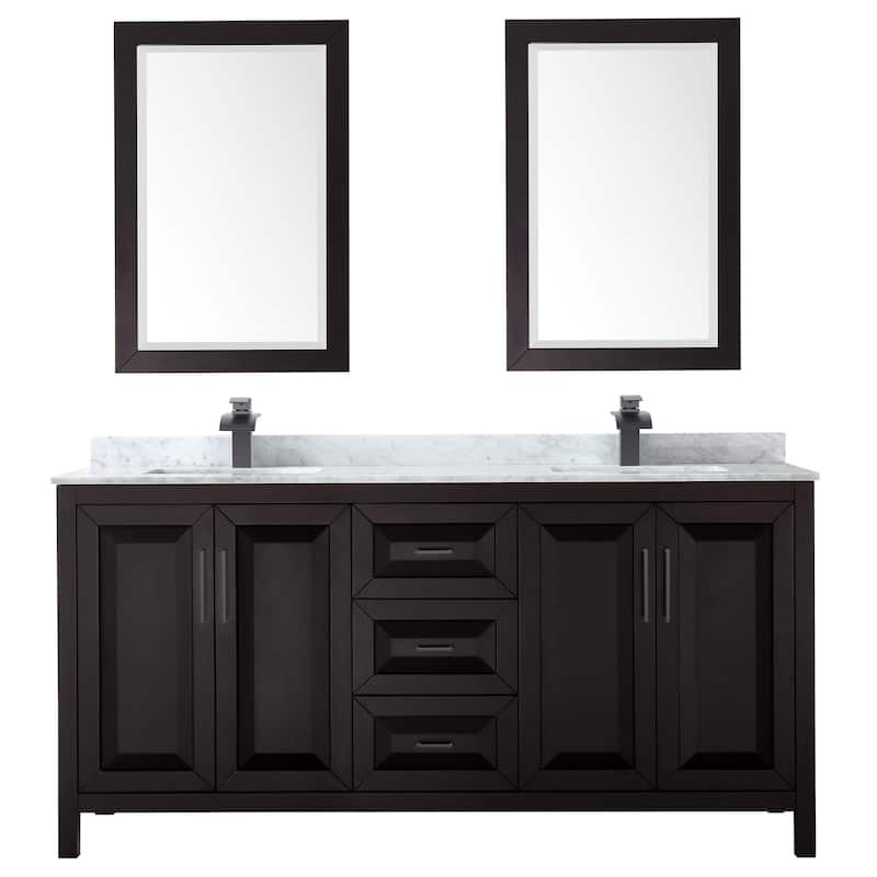 Wyndham Collection Daria 72" Free Standing Double Vanity Set with MDF