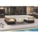 preview thumbnail 25 of 37, PURPLE LEAF GLFSF Outdoor sofas Black sofa with white seat for Yard Porch Deck Patio Conversation Sets 8 seats/U-shaped