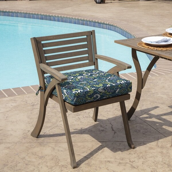 Arden Selections Sapphire Blue Leala Damask Outdoor 19 x 19 in