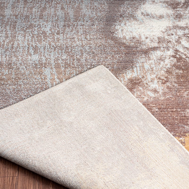 Marbled Earthy Abstract Area Rug