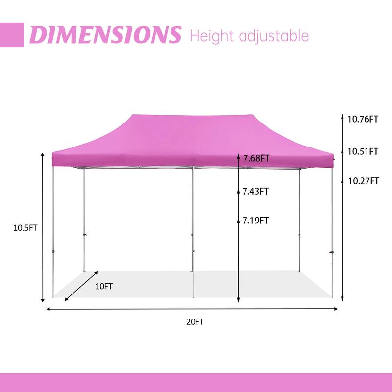 Zenova 10x20 ft Pop up Canopy Tent, Party Tent Heavy Duty Instant Shelters - 10*20
