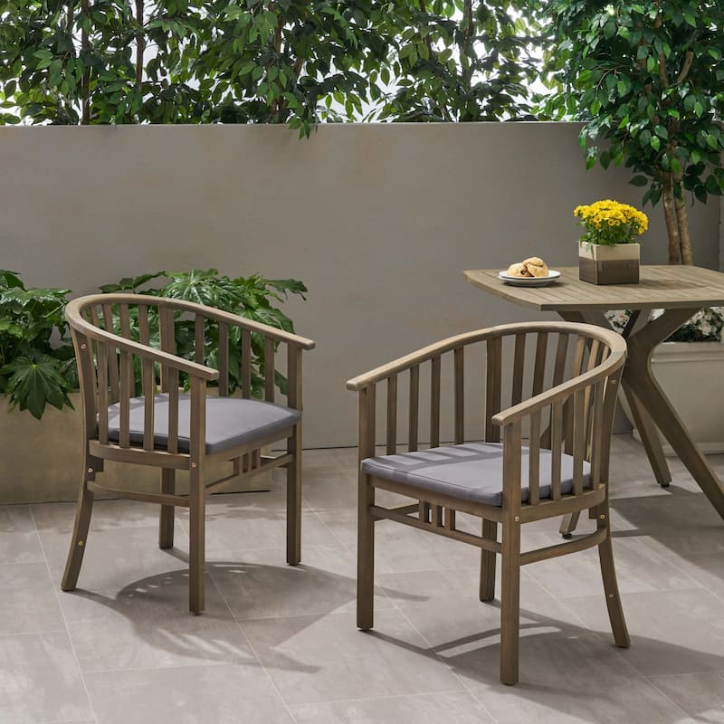 Exquisite Outdoor Wooden Dining Chairs with Cushions