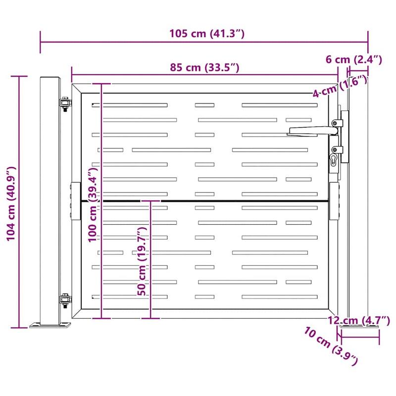 vidaXL Garden Gate Corten Steel Square Design