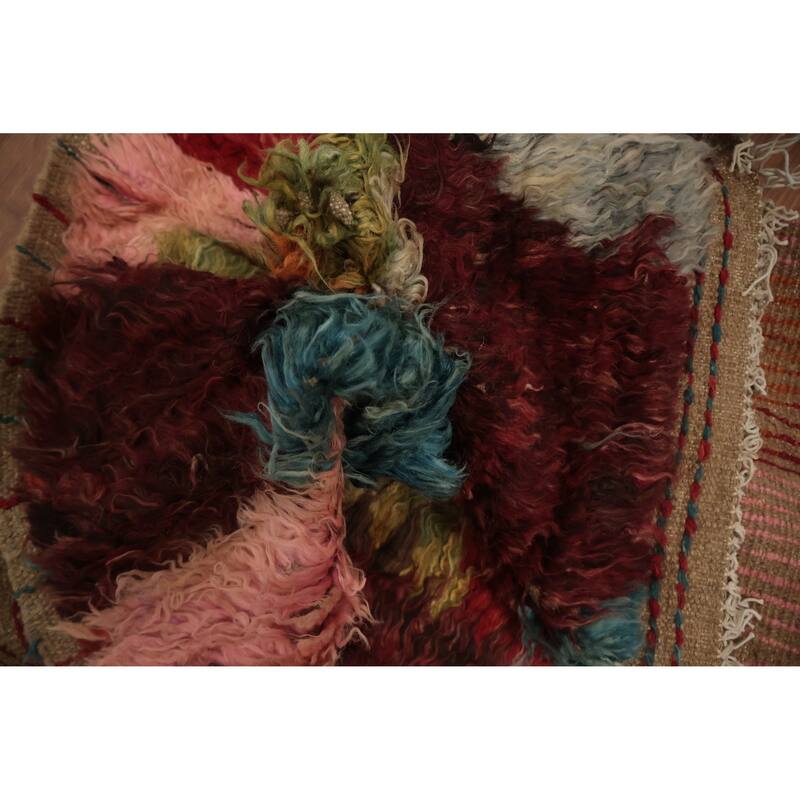 Hand Knotted Oriental 100% Wool Carpet Modern All-Over Multi-Colored Moroccan Area Rug - 9' 9'' X 8' 0''