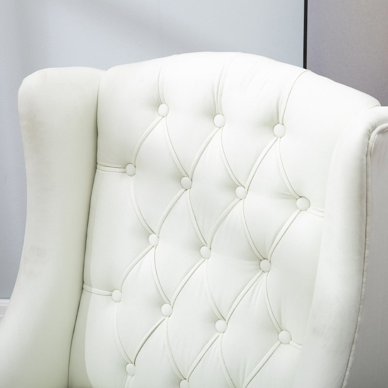 Copper Grove Erin Tufted Linen Upholstered Tall Wingback Accent Chair