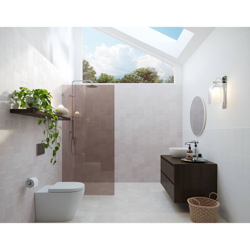 Ursa 30 in. x 78 in. Fully Frameless Glass Shower Panel - Single Fixed Panel with Bronze Tint
