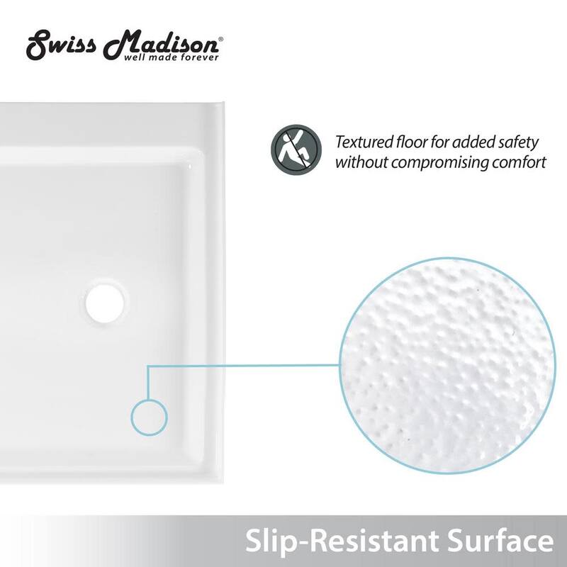 Swiss Madison Voltaire 60" x 34" Rectangular Shower Base with Single