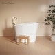 preview thumbnail 1 of 4, Cascade Ii 48" Single Slipper Japanese Soaking Freestanding Bathtub In Matte White, Stool Included