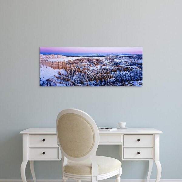 Easy Art Prints Panoramic Image 'Canyon covered with snow, Bryce Point, Bryce Canyon National Park, Utah' Canvas Art