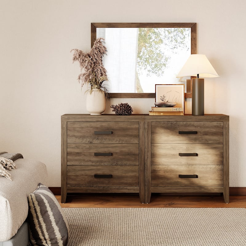 WAMPAT Farmhouse TV Stand, Modern Wood Media Console, Rustic Entertainment Center with Storage for Living Room, Bedroom