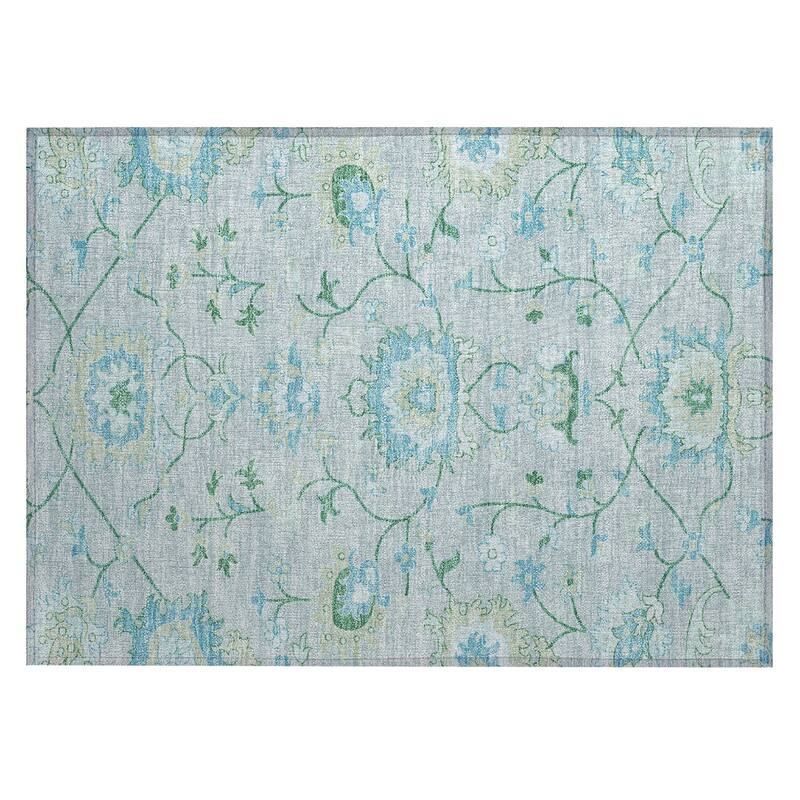 Machine Washable Indoor/ Outdoor Traditional Serena Chantille Rug