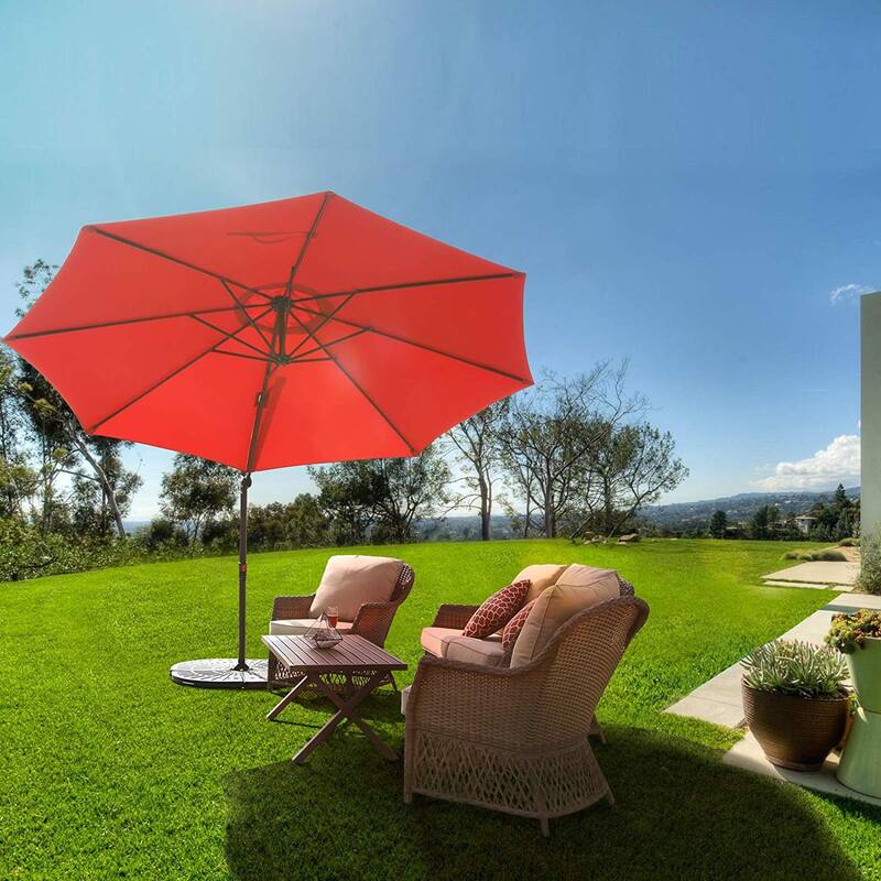 Clihome 10 FT UV Resistent Outdoor Patio Cantilever Umbrella with Tilt