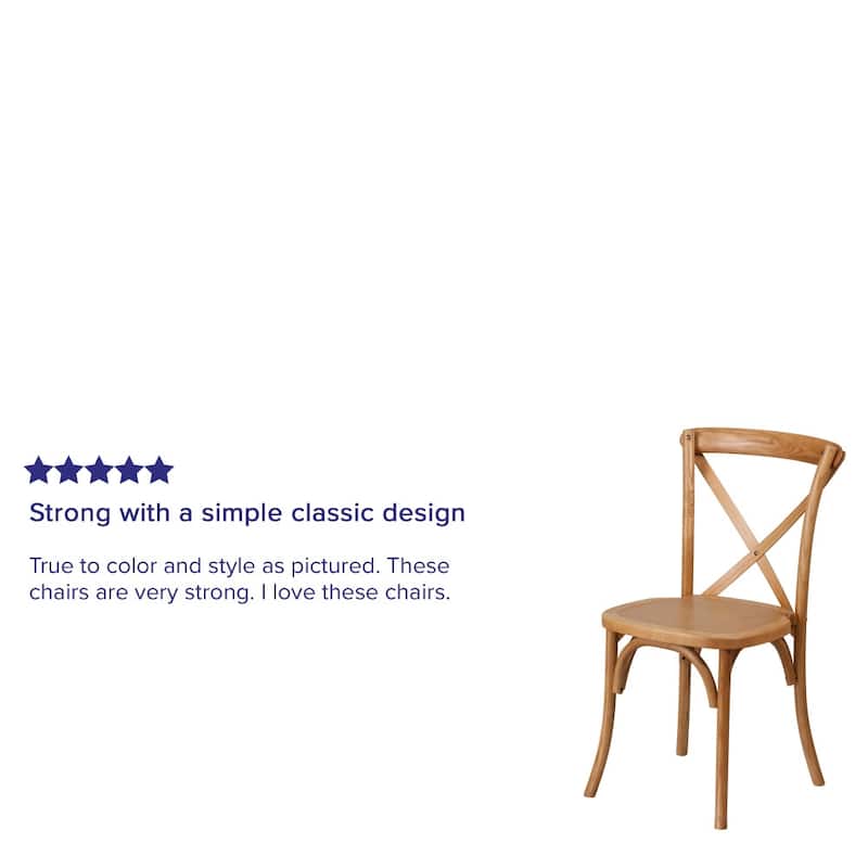 2 Pack Stackable Wood Cross Back Chair