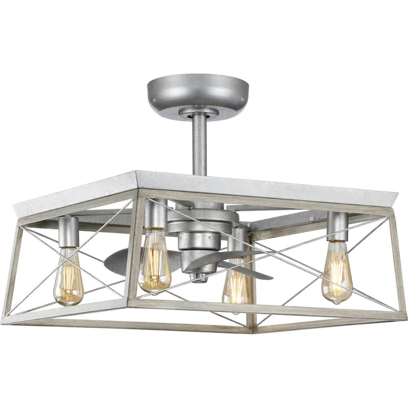 Progress Lighting Briarwood 14" 3 Blade Ceiling Fan - Galvanized Finish