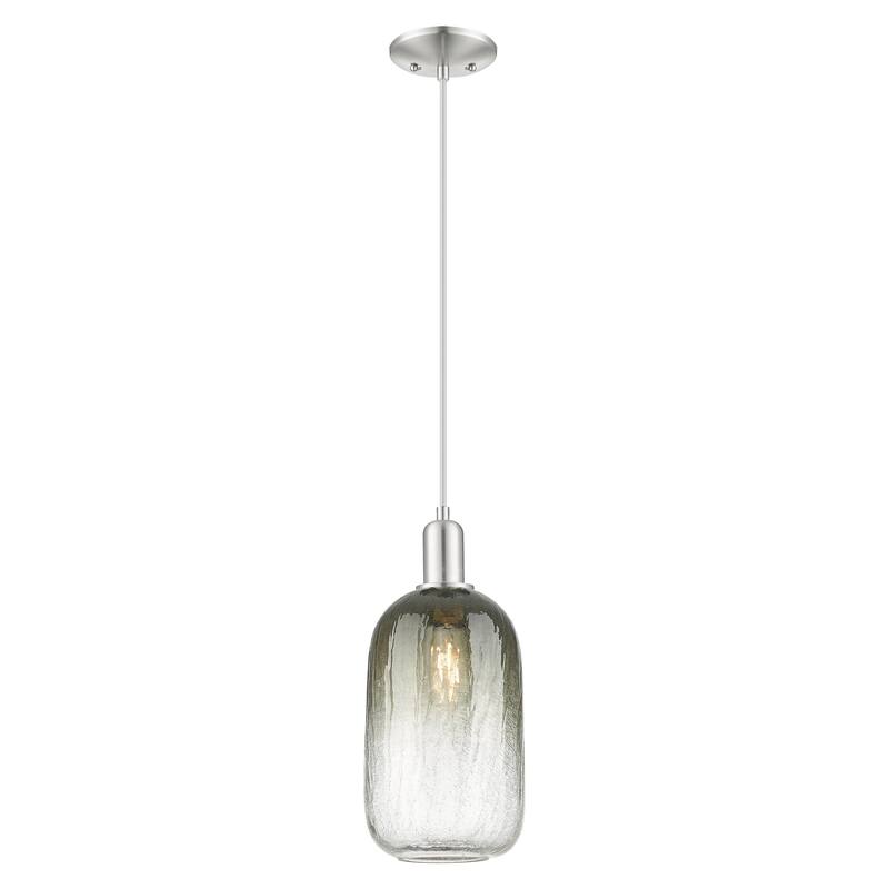 Innovations Lighting Downtown Urban - Brookhaven Cloche - 1 Light 7" Cord Hung Mini Pendant - Slate Shade/Brushed Satin Nickel