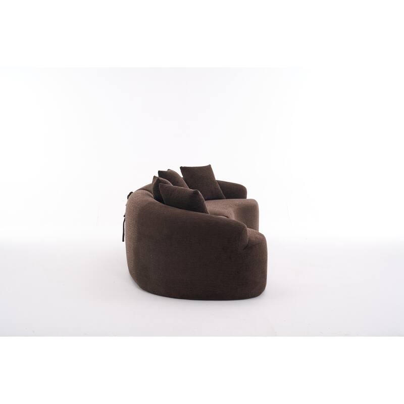 110" Foam Classic 4-Seater Sofa with 4 Pillows for Apartment