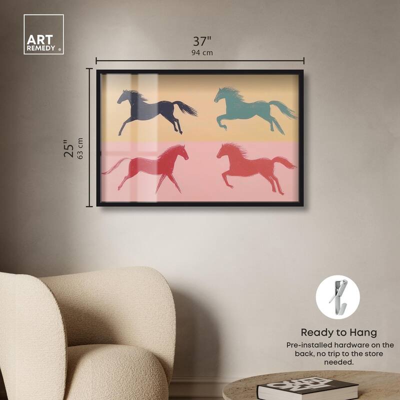 Galloping Quartet Shadowbox by Art Remedy