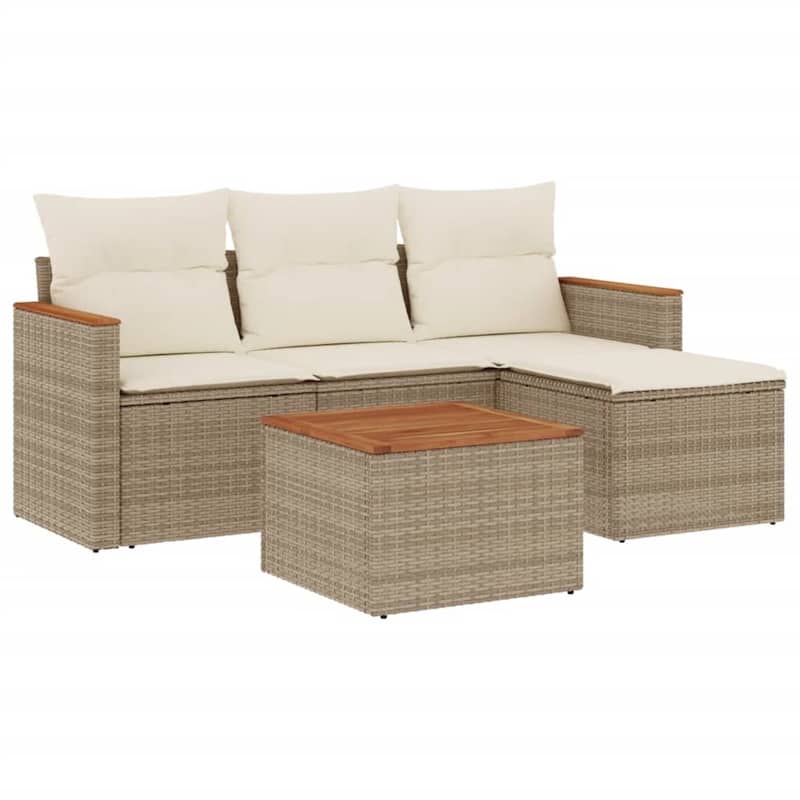 vidaXL Garden Sofa Set Black - 24.4 x 24.2 x 27.2