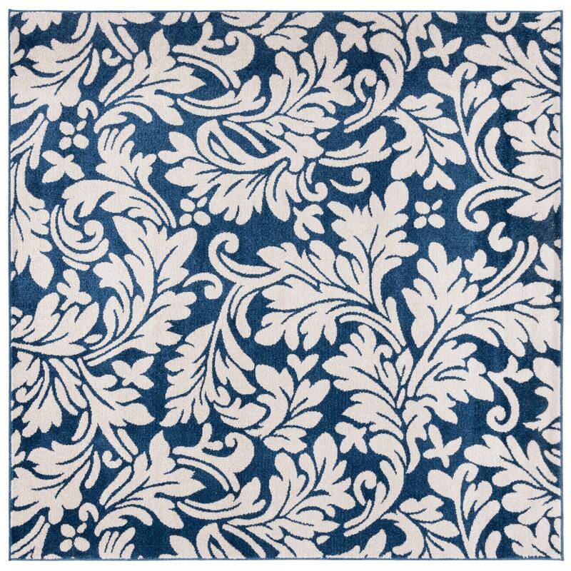 SAFAVIEH Amherst Priscilia Modern Rug - 7' Square - Navy/Ivory