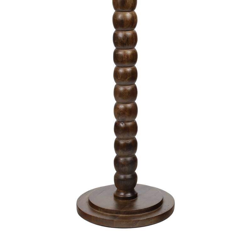 Monroe 24.25″ Farmhouse Spindle Wood Drink & End Table w/ White Marble Top, By JONATHAN Y