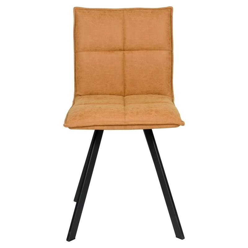 LeisureMod Wesley Contemporary Minimalist Leather Dining Chair - Sleek Metal Base Side Accent Chair for Home Kitchen Office