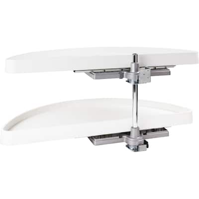 Hardware Resources 33-1/8" Diameter Half Moon Two Shelf Lazy Susan