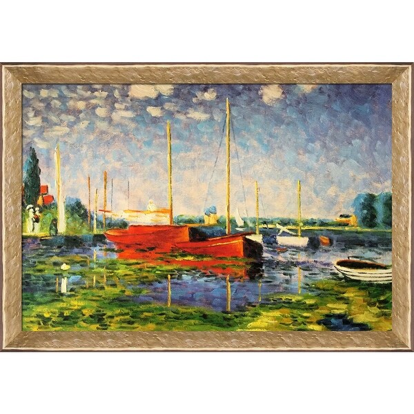 Claude Monet 'Red Boats at Argenteuil' Hand Painted Oil Reproduction ...