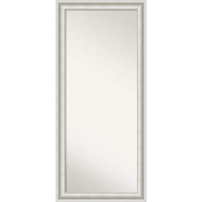 Non-Beveled Wood Full Length Floor Leaner Mirror - Parlor White Frame - Parlor White - Outer Size: 30 x 66 in