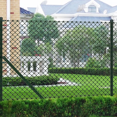 Chain Link Fence with Posts Steel 4' 1" x 49' 2" Green
