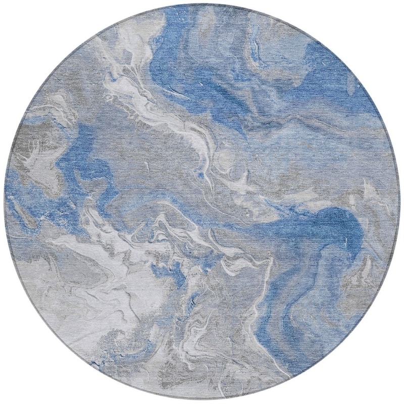 HomeRoots Abstract Modern Rectangle Outdoor Rug