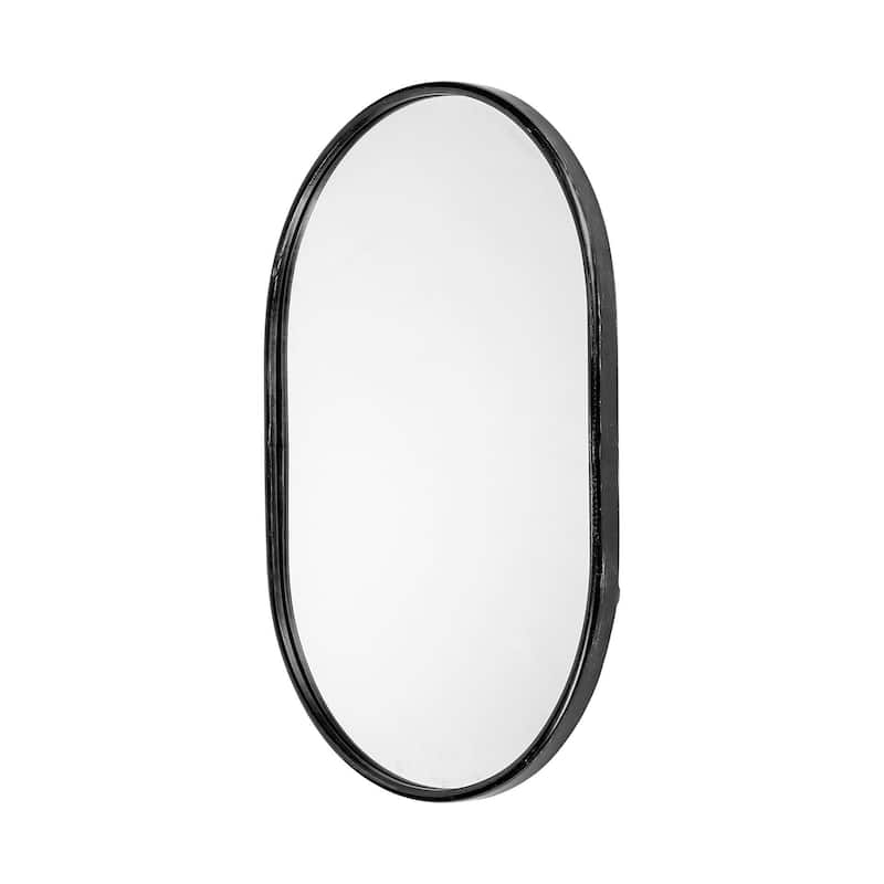 HomeRoots 36" Painted Oval Accent Mirror Wall Mounted With Metal Frame - 19.25