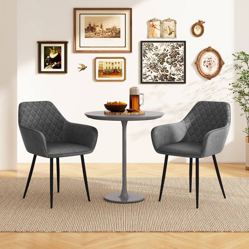 Gymax Leisure Dining Chair Set of 4 Upholstered Accent Chairs w/